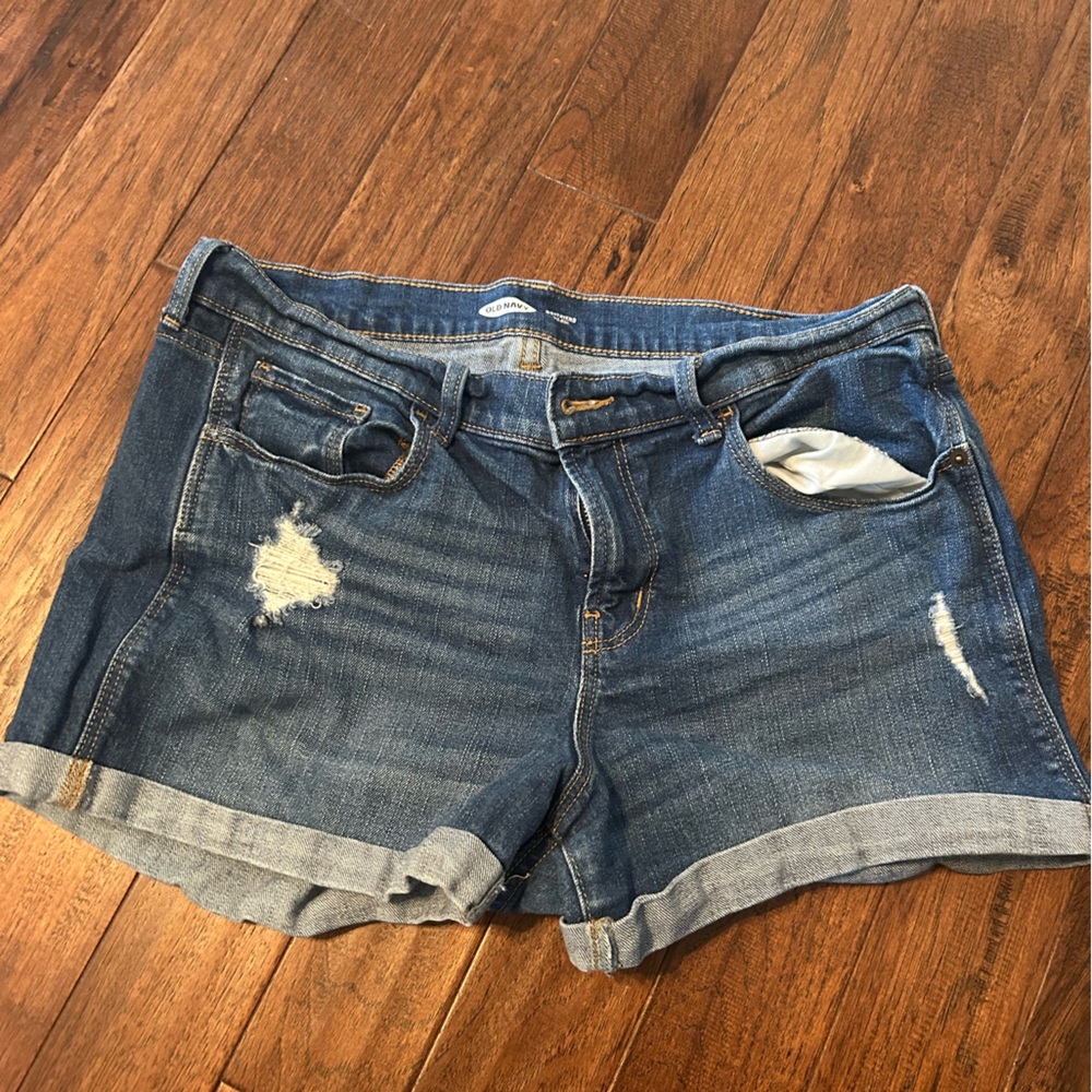 Old Navy Blue Distressed Denim Jean Shorts